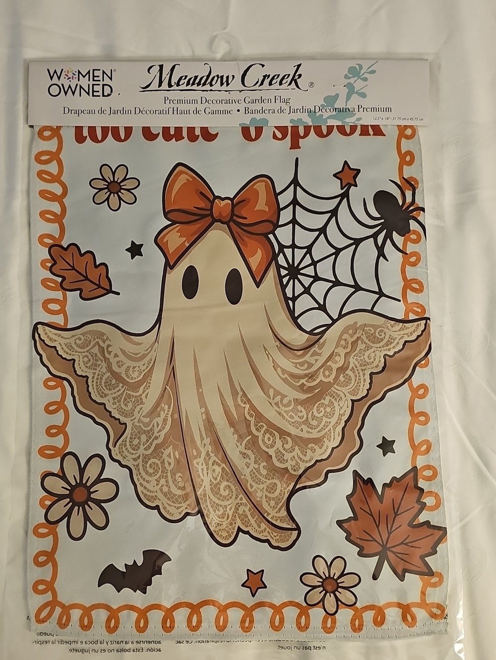 Medow Creek Door And Matching Flag "Too Cute to Spook" Ghost Costume - Picture 5 of 6